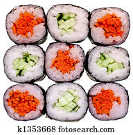 sushi isolated on white sushi isolated on white