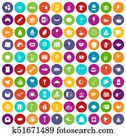 100 tea party icons set color 100 tea party icons set color