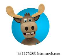 Cute moose cartoon animal zoo forest 3d illustration rendering Cute moose cartoon animal zoo forest 3d illustration rendering
