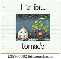 Flashcard, brief, t, gleichfalls, für, tornado Flashcard, brief, t, gleichfalls, für, tornado