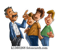 jefe, hablar, en, un, reunión