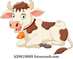 ציור היתולי, שמח, פרה