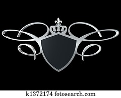 Blank shield isolated on black background Blank shield isolated on black background