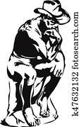 denker, mit, a, cowboyhut denker, mit, a, cowboyhut