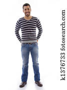 full body portrait pose of standing man
