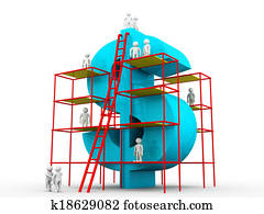 Building a big dollar. Money making concept 