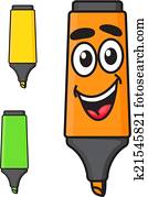 Cartoon smiling marker character