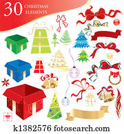 Christmas objects set