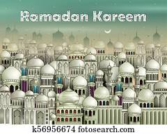 dekoriert, moschee, in, Eid, Mubarak, (Happy, Eid), Ramadan, hintergrund dekoriert, moschee, in, Eid, Mubarak, (Happy, Eid), Ramadan, hintergrund