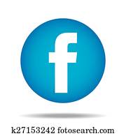 *f*, facebook, כפתר, בוהן, וקטור