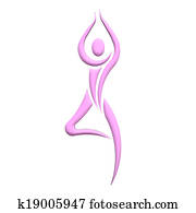 יוגה, ורוד, בן אדם, לעמוד, pose.