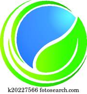 blad, i nærheten, verden, ecology, logo