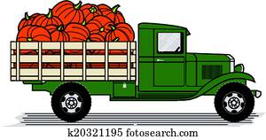 kürbis, lastwagen kürbis, lastwagen
