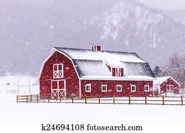 Red Barn in the Snow Red Barn in the Snow