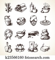 Spa Sketch Icons
