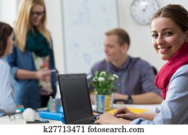 Young intern at office Young intern at office
