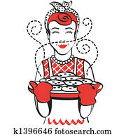 בציר, ראטרו, 1950s, אישה