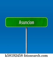 Asuncion - town sign, place name sign