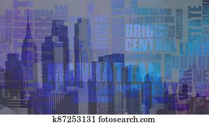 New York City Colorful Abstract Painting New York City Colorful Abstract Painting