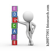 3d colorful text educate 3d colorful text educate