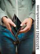 Bankruptcy - Business Person holding an empty wallet