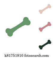 Bone sign illustration. Russian green icon with small jungle green, puce and desert sand ones on white background. Illustration. Bone sign illustration. Russian green icon with small jungle green, puce and desert sand ones on white background. Illustration.