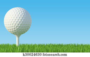 Golf ball on the green lawn Golf ball on the green lawn