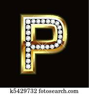 P bling letter P bling letter