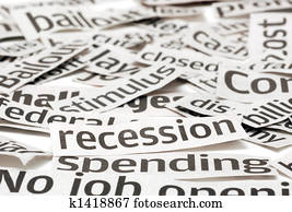 recessão, manchetes