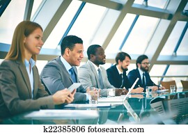 słuchacze, na, sesja