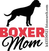 Boxer Mom with dog silhouette Boxer Mom with dog silhouette