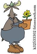 Bull moose gardener Bull moose gardener
