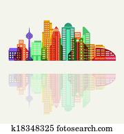 Cityscape background with buildings. Cityscape background with buildings.