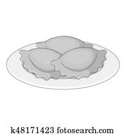 Empanadas, meat pie icon monochrome Empanadas, meat pie icon monochrome