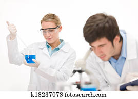 Flu virus experiment -  scientist in laboratory 