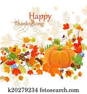 Happy Thanksgiving Day celebration flyer, background with autumn Happy Thanksgiving Day celebration flyer, background with autumn