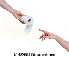 helping hand with toilet paper helping hand with toilet paper