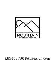 Mountain icon logo design template Mountain icon logo design template