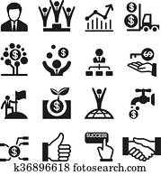 negócio, sucesso, ícone