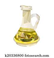 polygonal decanter with olive oil polygonal decanter with olive oil