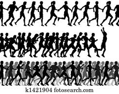 primer plano, corredores