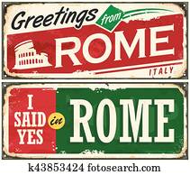 rom, italien, früher, pfosten- karte, idee, auf, alt, metall, hintergrund rom, italien, früher, pfosten- karte, idee, auf, alt, metall, hintergrund