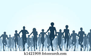 Running crowd Running crowd