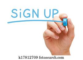 Sign Up Blue Marker Sign Up Blue Marker