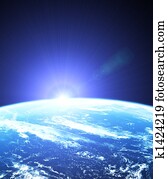 Sunrise outer space Sunrise outer space