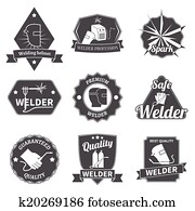 Welder labels set Welder labels set