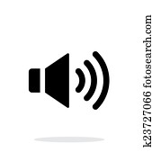 נפח, max., רמקול, איקון, בלבן, רקע.