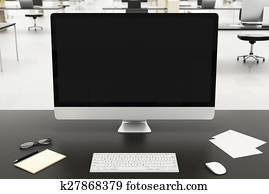 desktop in a modern office