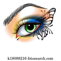 Eye make up with butterfly Eye make up with butterfly