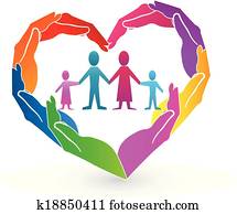 Family heart hands logo